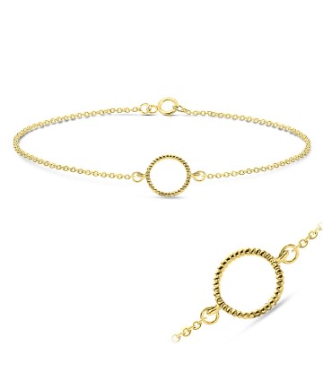 Gold Plated Twisted Circle Silver Anklet ANK-212n-GP